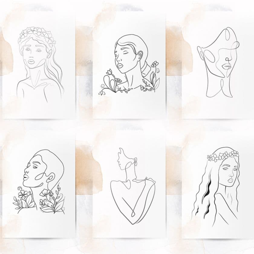 طراحی هنر خط (Line Art) برای چهره زنان، یکی از خدمات بخش طراحی شرکت کنترلاعداد